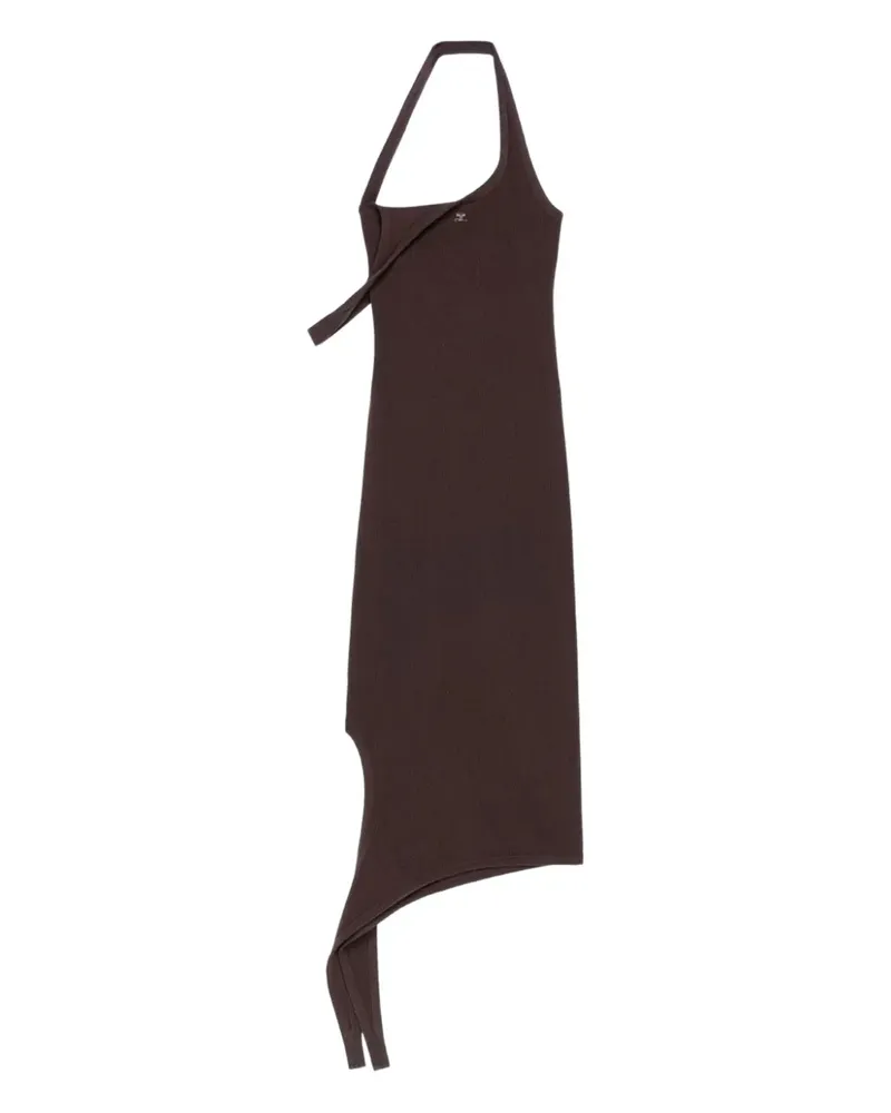 Courrèges Asymmetrisches Neckholder-Kleid - Braun Braun