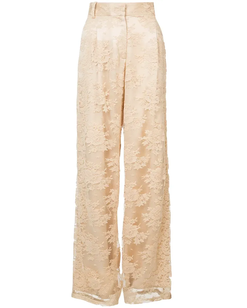 Ryan Roche lace wide-leg trousers - Gelb Gelb