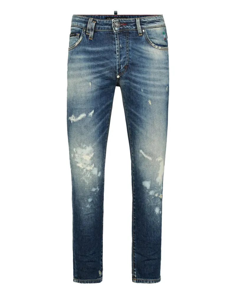 Philipp Plein Jeans im Distressed-Look - Blau Blau