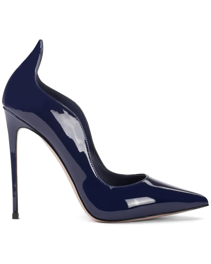 Le Silla Ivy Pumps aus Lackleder 120mm - Blau Blau