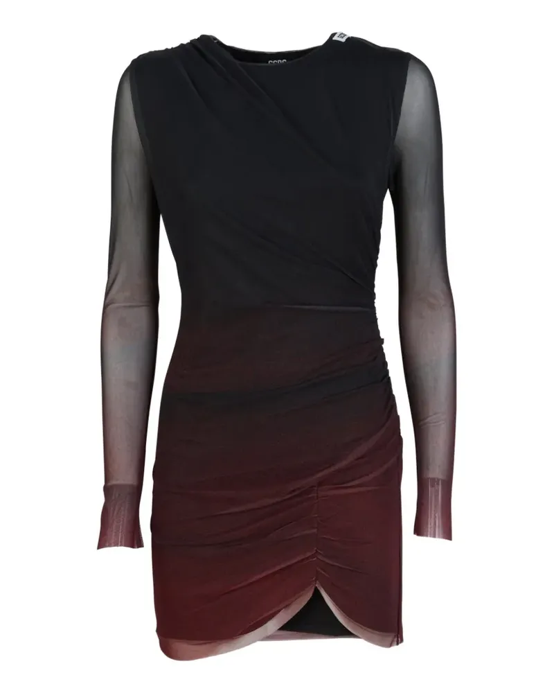 GCDS Gerafftes Kleid mit Tüll - Schwarz Schwarz