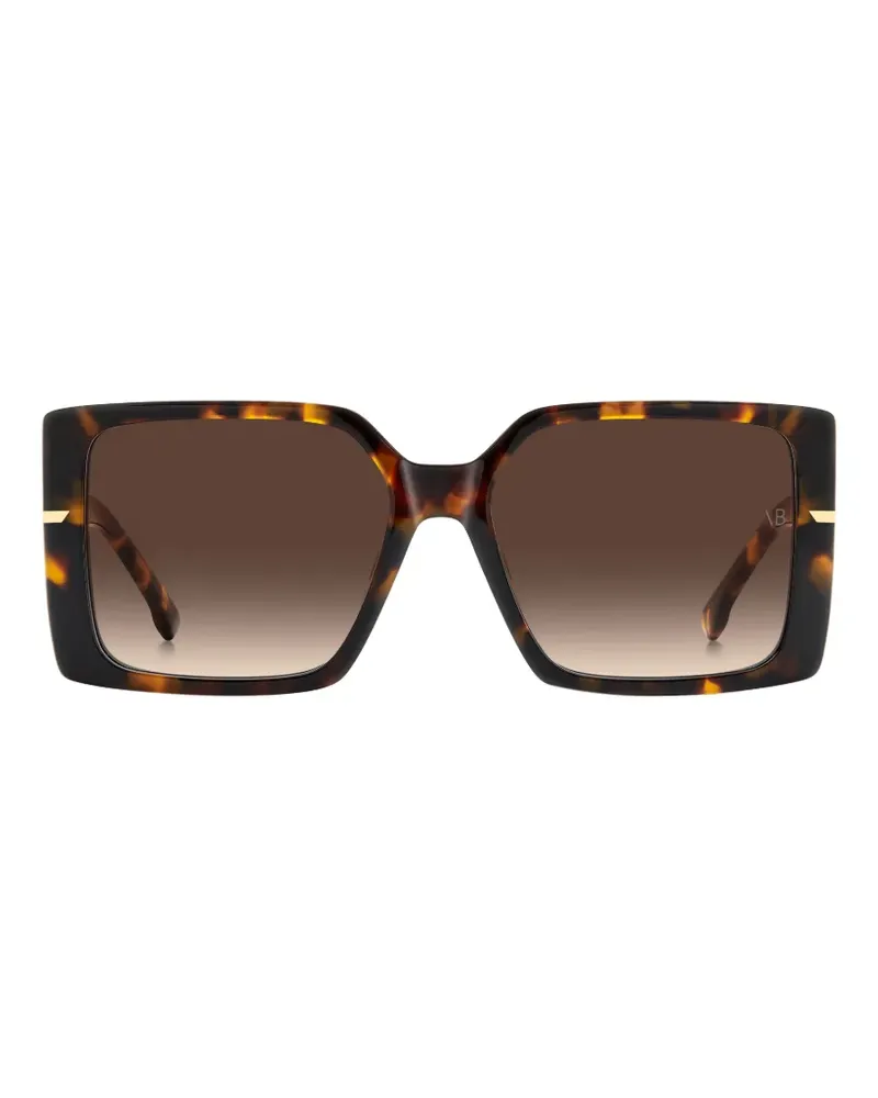 Victoria Beckham Eckige Sonnenbrille in Schildpattoptik - Braun Braun