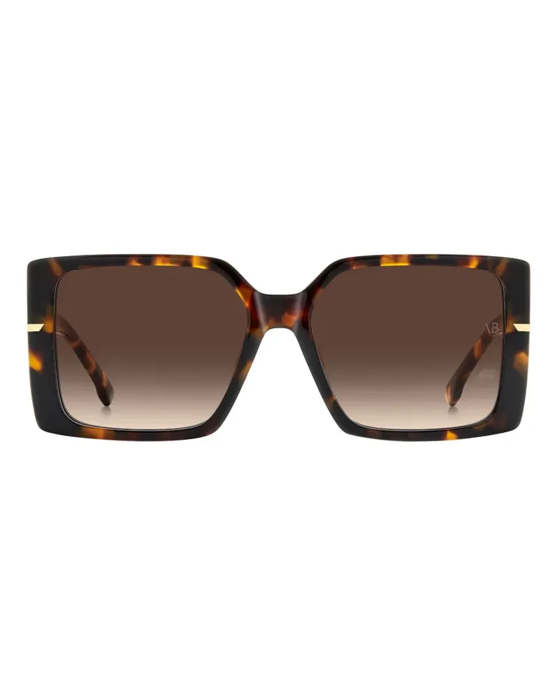 Victoria Beckham Eckige Sonnenbrille in Schildpattoptik - Braun Braun