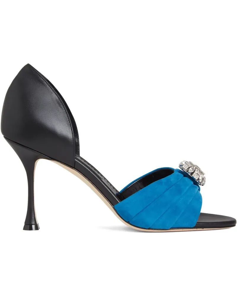 Manolo Blahnik Ansak Sandalen mit Raffungen 90mm - Blau Blau