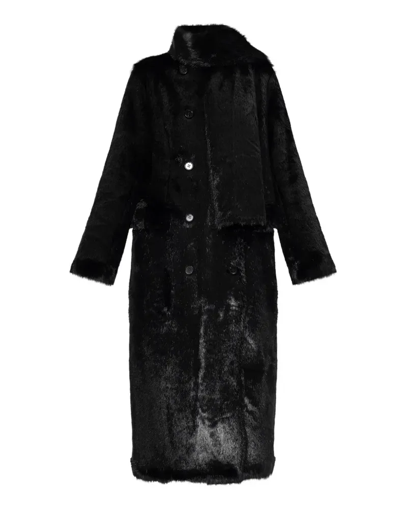 STAND Palmer Mantel aus Faux Fur - Schwarz Schwarz