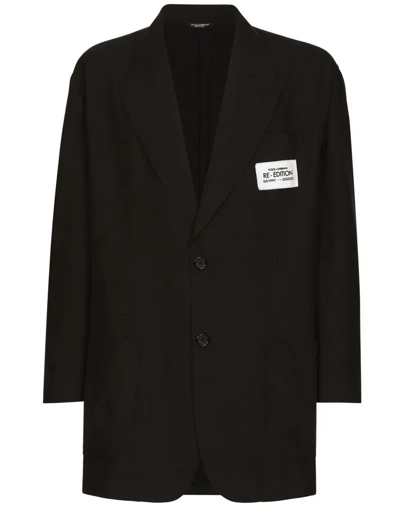 Dolce & Gabbana Sakko mit Logo-Patch - Schwarz Schwarz