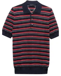 Prada Gestreiftes Poloshirt aus Seide Blau