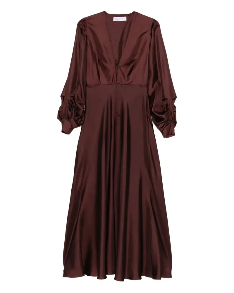 Raquel Diniz Maxikleid mit V-Ausschnitt - Rot Rot