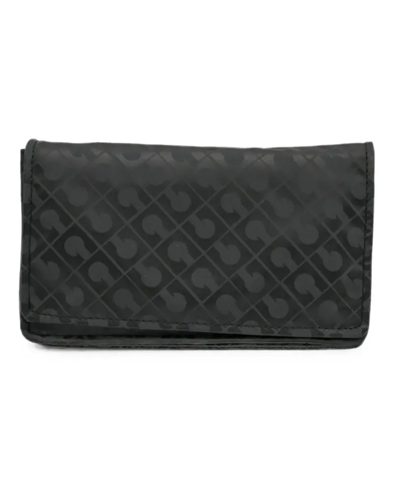 Gherardini monogram-pattern foldover make-up bag - Schwarz Schwarz
