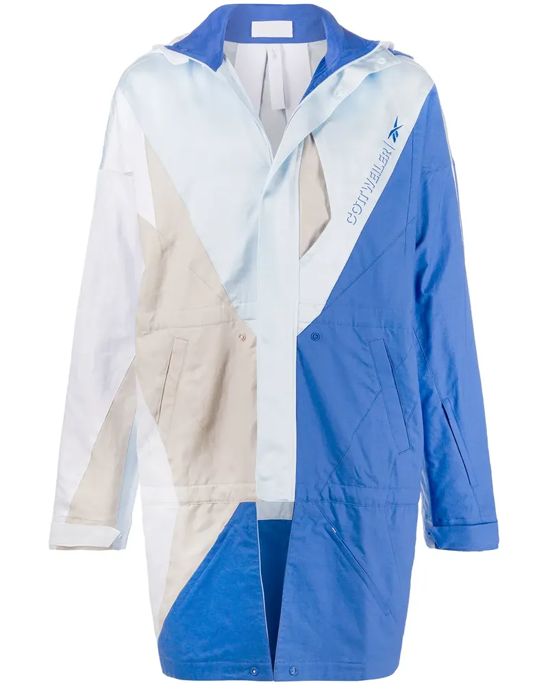 Reebok Regenmantel in Colour-Block-Optik - Blau Blau