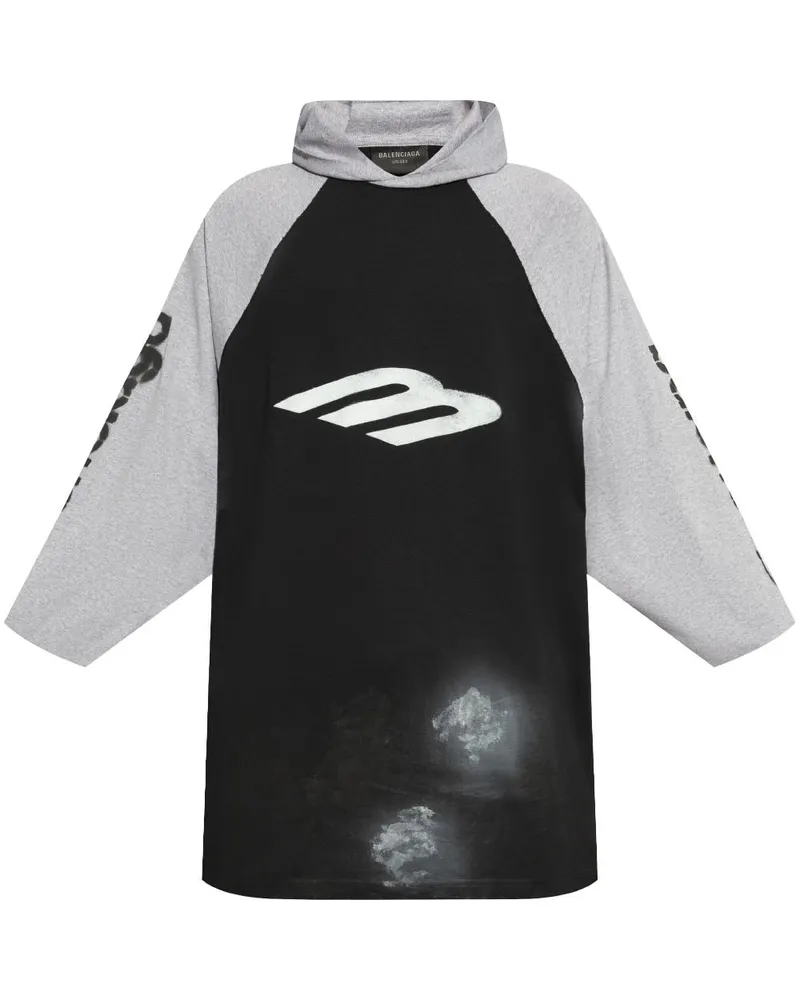 Balenciaga T-Shirt mit Kapuze - Schwarz Schwarz