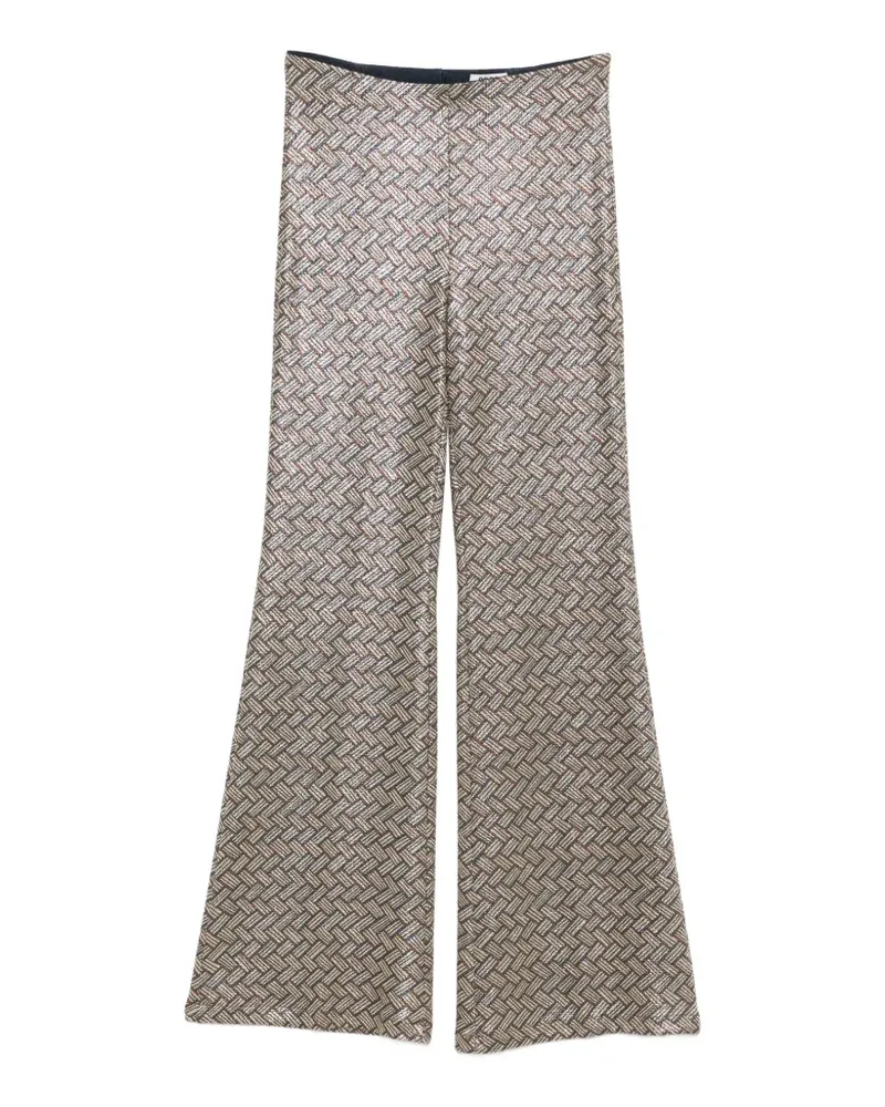 SIYU Tallis patterned flared trousers - Nude Nude