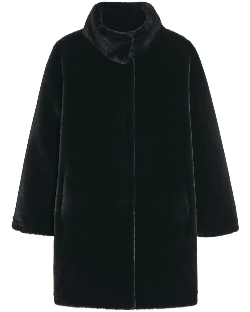 APPARIS Mantel aus Faux Fur mit Stehkragen - Schwarz Schwarz