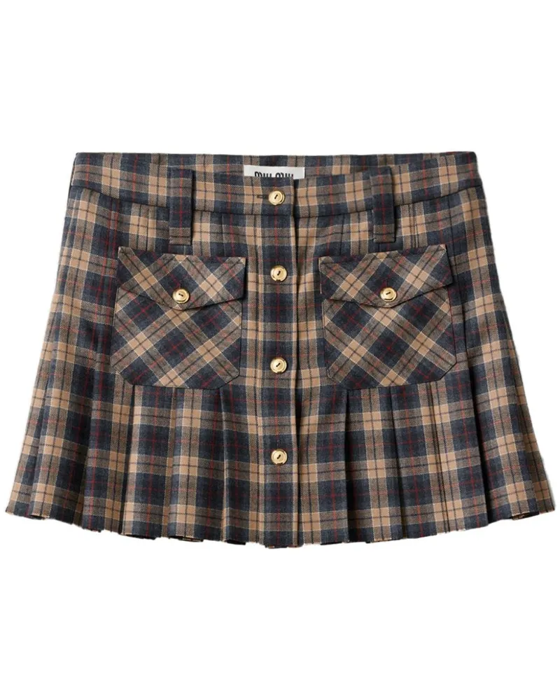 Miu Miu Karierter Minirock - Braun Braun