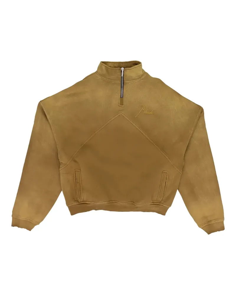 RHUDE logo-detail half-zip sweatshirt - Braun Braun