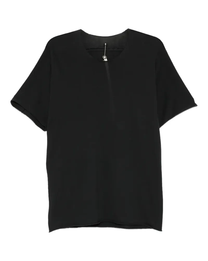 Label Under Construction short-sleeved cotton sweater - Schwarz Schwarz