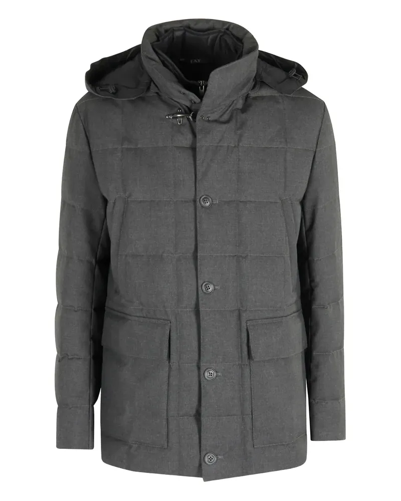 Fay Canvas-Jacke mit abnehmbarer Kapuze - Grau Grau
