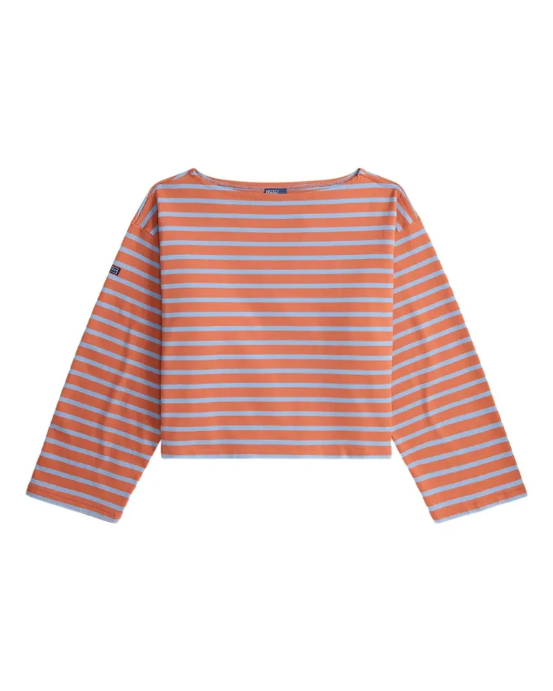 Ralph Lauren Gestreifter Jersey mit U-Boot-Ausschnitt - Orange Orange