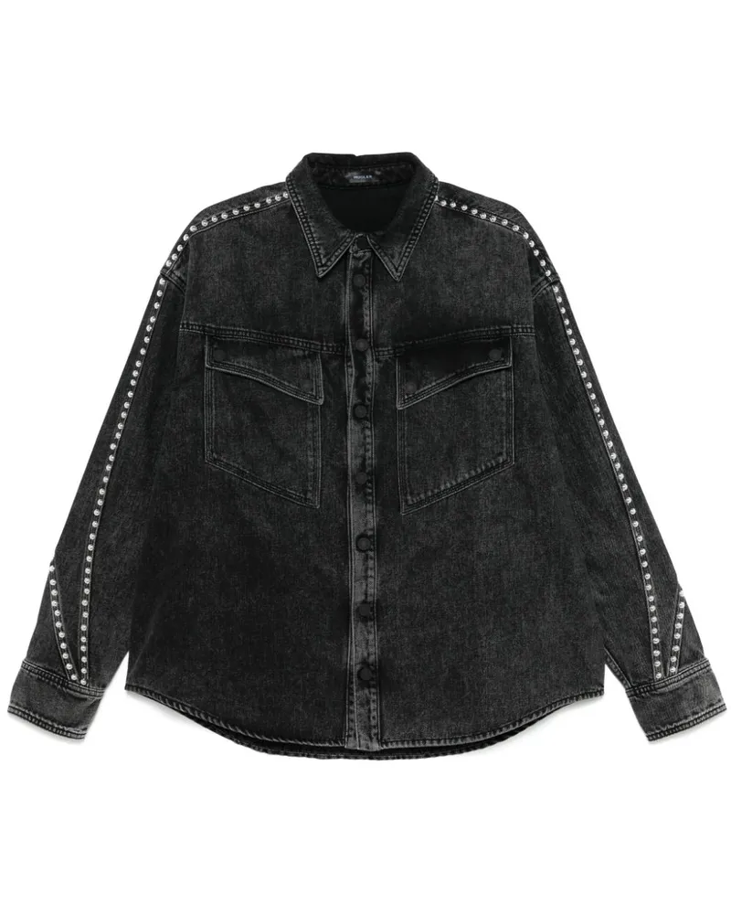 Thierry Mugler Jeanshemd mit Nieten - Schwarz Schwarz