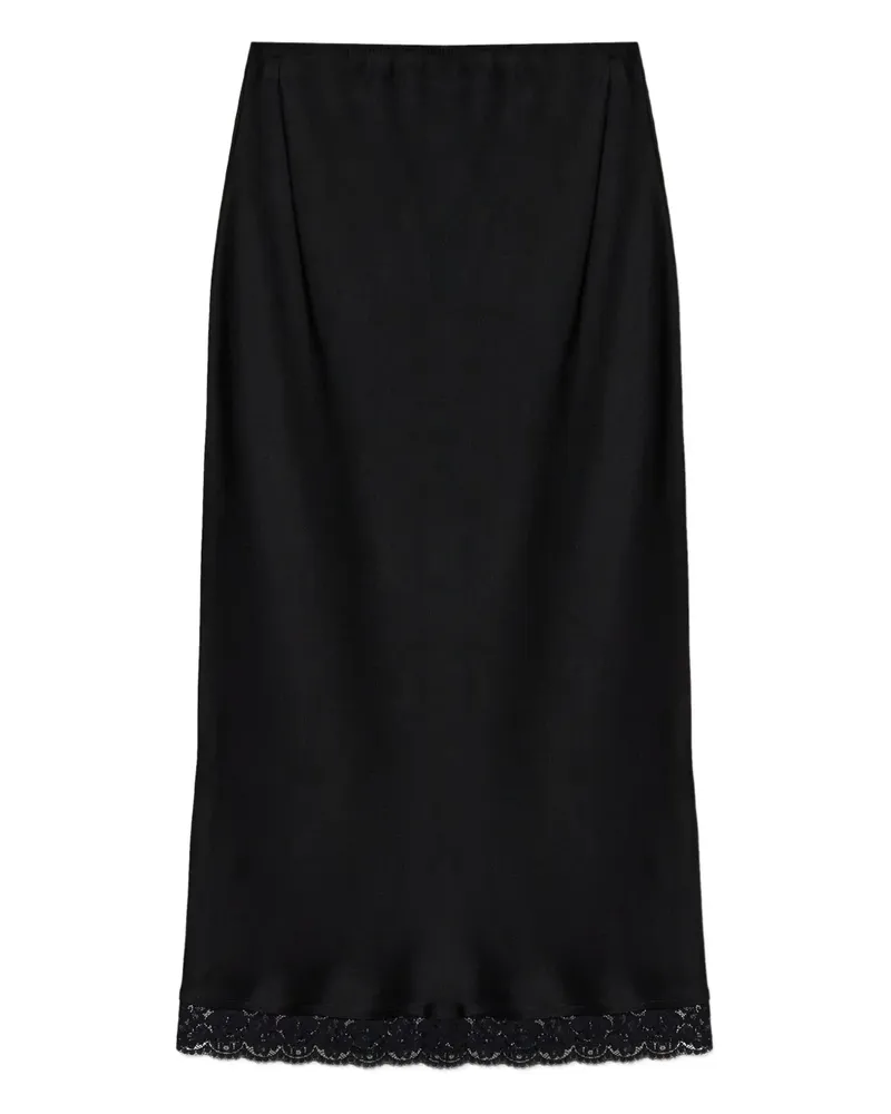 Victoria Beckham Bleistiftrock mit Spitzensaum - Schwarz Schwarz