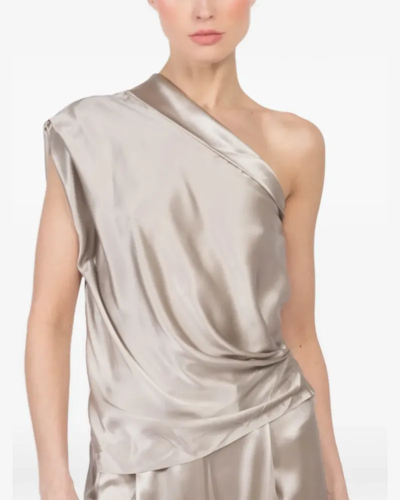The Sei asymmetric-lapel top - Nude Nude