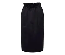 Rock mit Paperbag-Taille - Schwarz