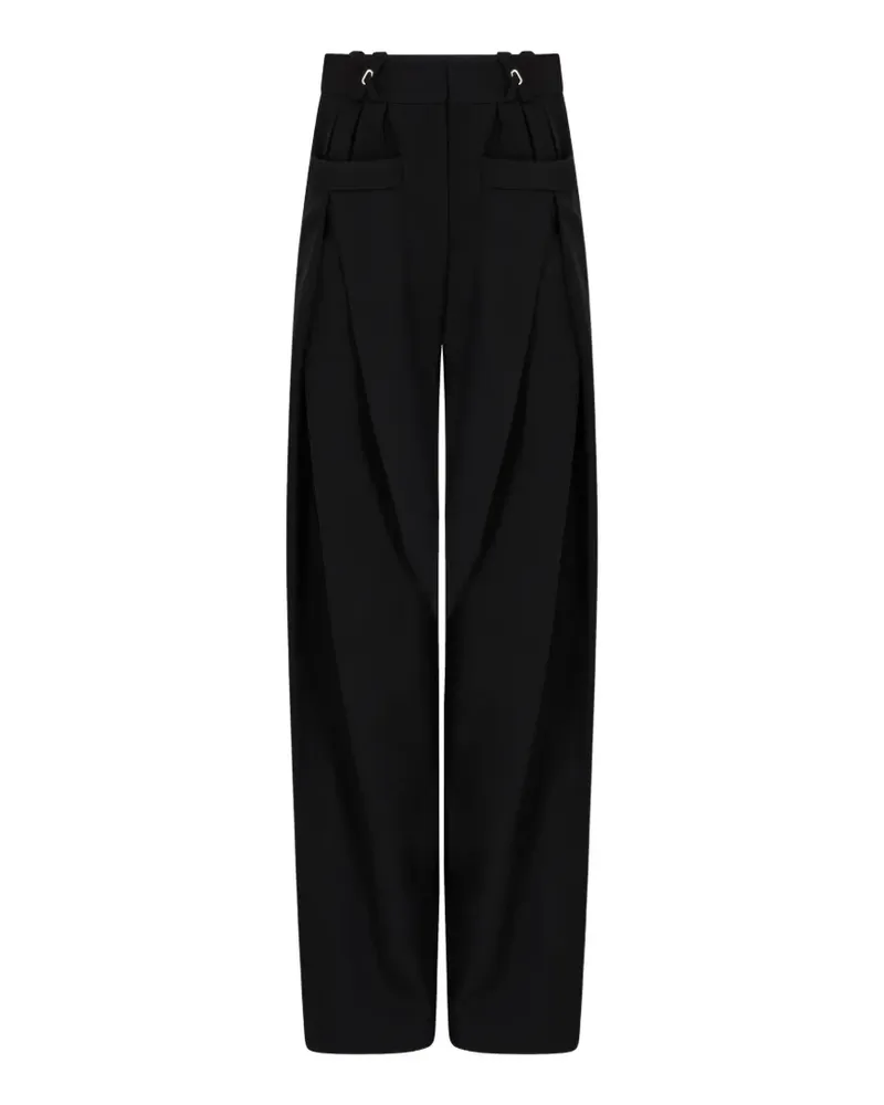 Paco Rabanne Klassische Hose aus schwarzer Wolle Schwarz