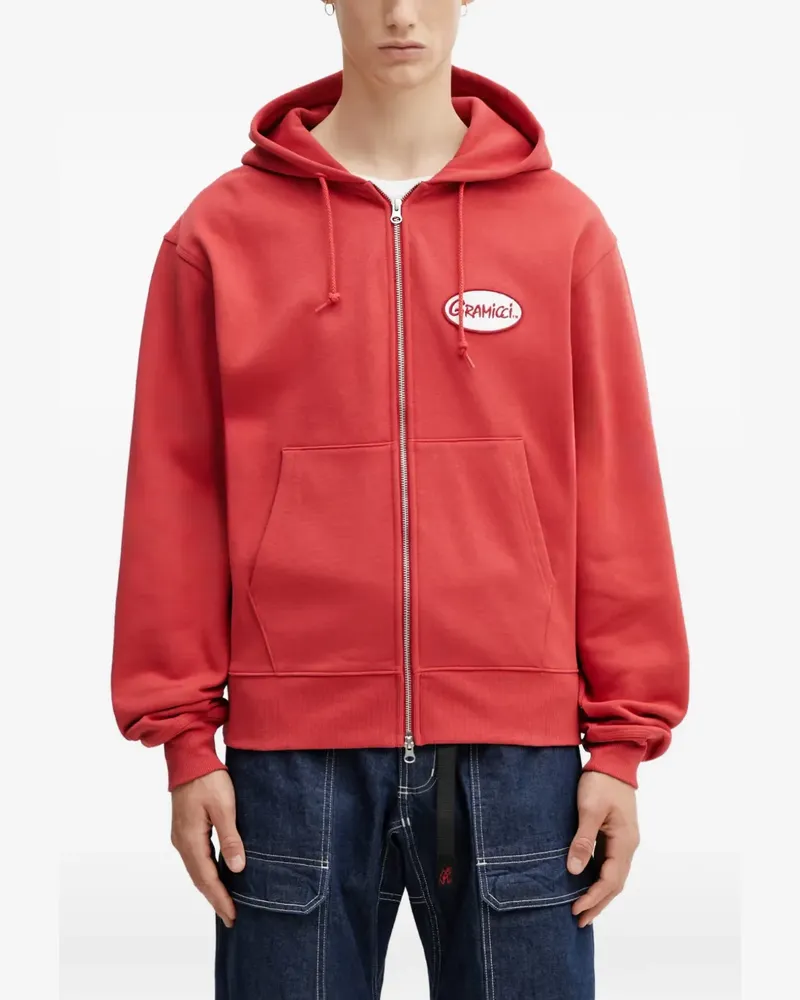 GRAMICCI logo-patch zip-up hoodie - Rot Rot