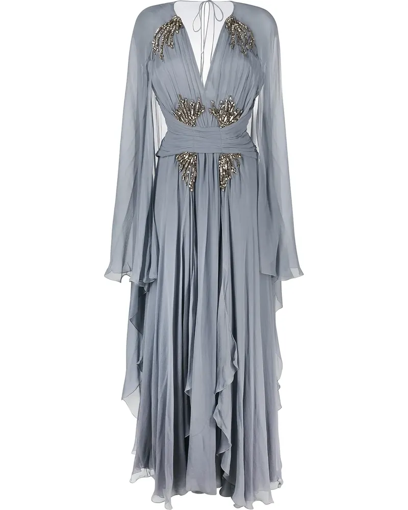 Alberta Ferretti Abendkleid mit Strassverzierung - Grau Grau