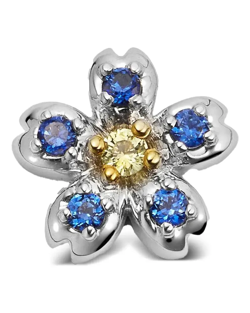 Loquet 18kt Forget-Me-Not Weißgoldanhänger mit Saphir - Silber Silber