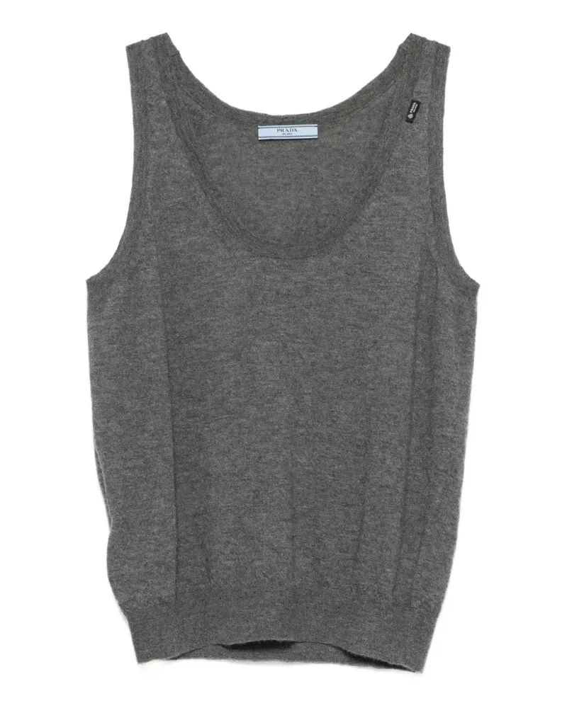 Prada scoop-neck knit top - Grau Grau