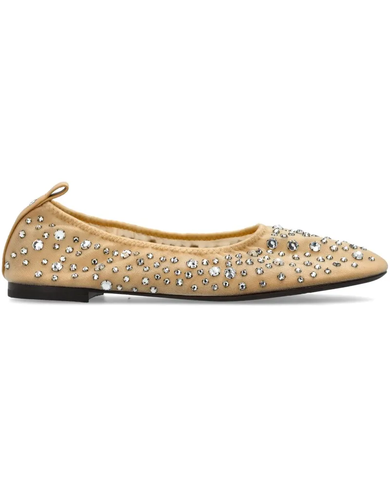 Tory Burch Ballerinas mit Kristallverzierung - Nude Nude