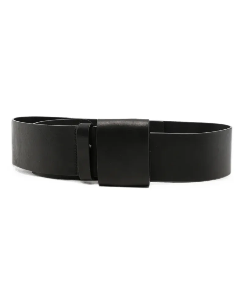 Studiorundholz wide-strap leather belt - Schwarz Schwarz