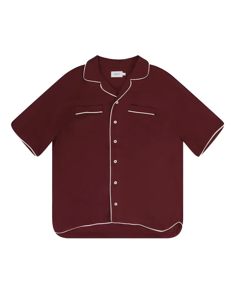 RHUDE piping-detail short-sleeve shirt - Rot Rot
