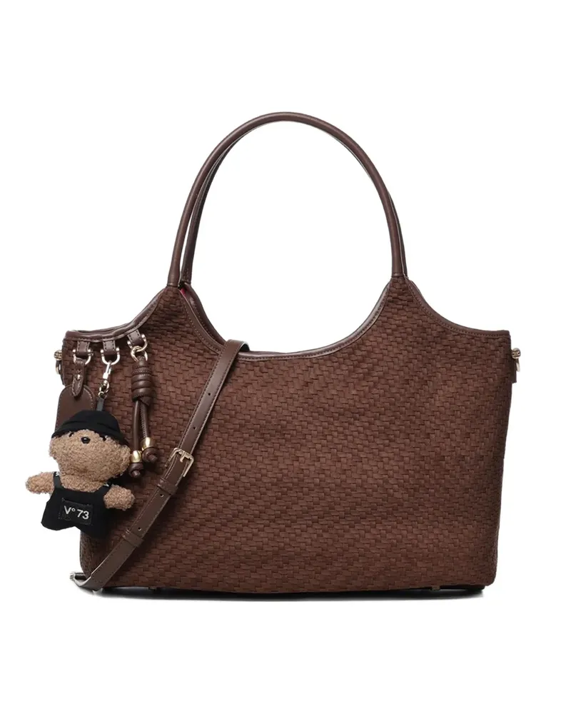 V°73 Schultertasche mit Webmuster - Braun Braun