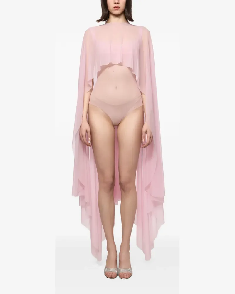 ATU Body Couture mesh bodysuit and cape set - Rosa Rosa