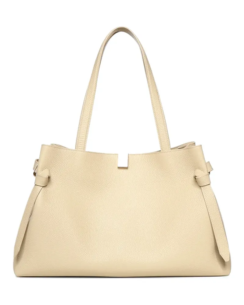 YUZEFI Gyoza mini pebble-grain tote bag - Weiß Weiß