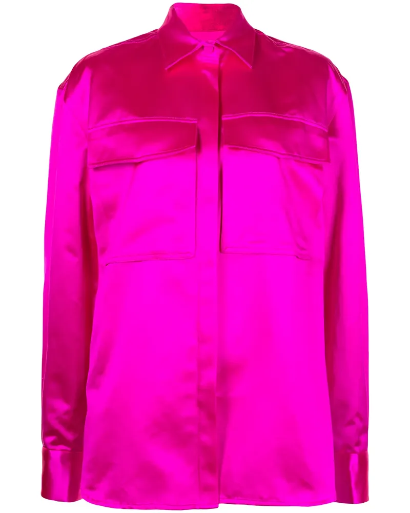 Alex Perry Kastiges Duchesse Satinhemd - Rosa Rosa