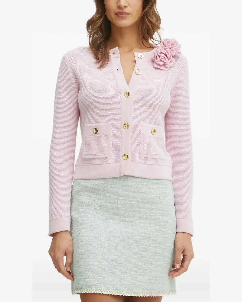 Luisa Spagnoli Cardigan mit Blumenverzierung - Rosa Rosa