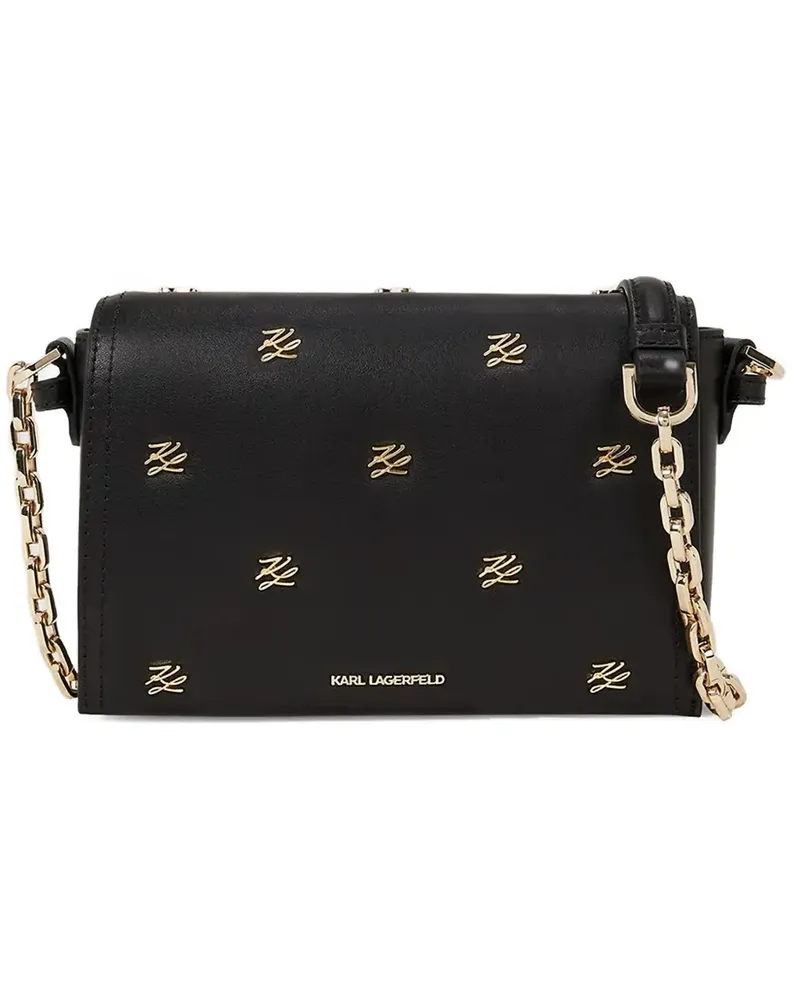 Karl Lagerfeld K/Autograph Umhängetasche mit Kettenlogo - Schwarz Schwarz
