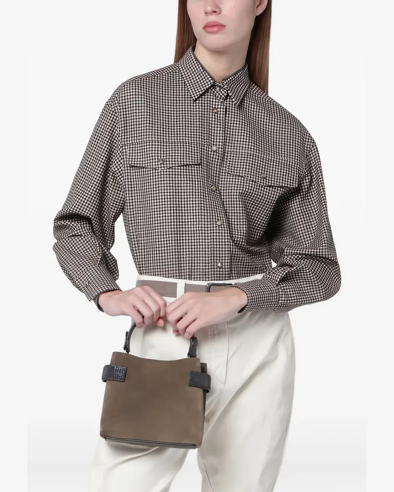 Brunello Cucinelli Kleiner Essence Tote Bag aus Wildleder - Braun Braun