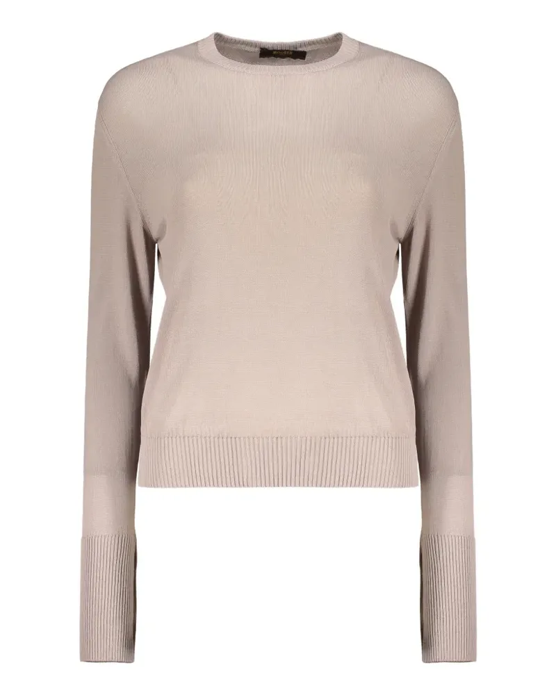 MOORER Langärmeliger Pullover mit Knopfdetail - Nude Nude