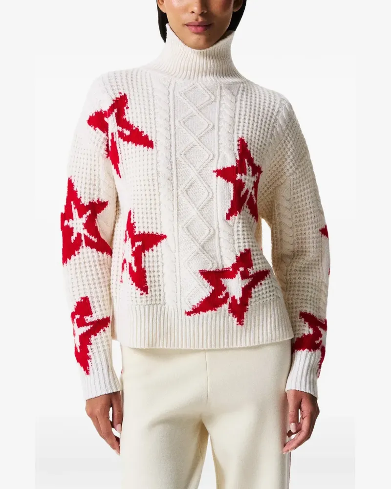 Perfect Moment Rollkragenpullover mit Zopfmuster - Nude Nude