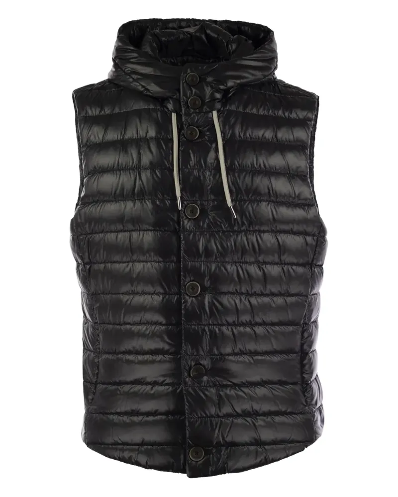 Herno Gesteppte Daunenjacke mit Kapuze - Schwarz Schwarz