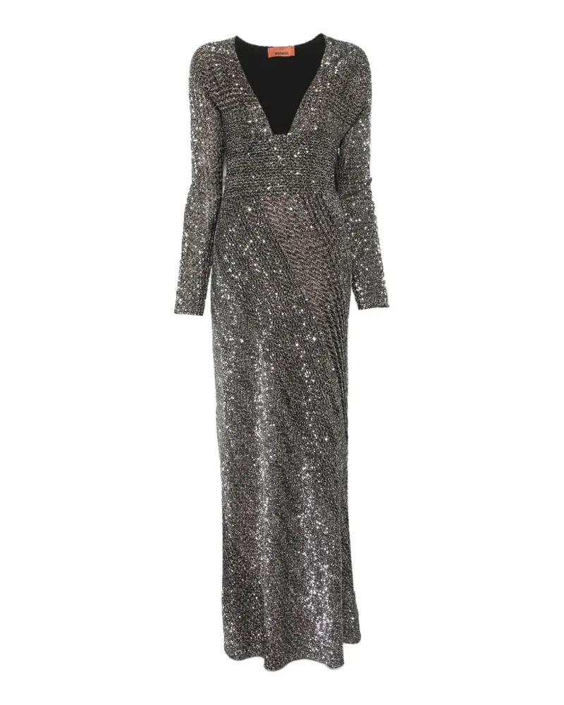 Missoni Langes Kleid mit Pailletten - Grau Grau