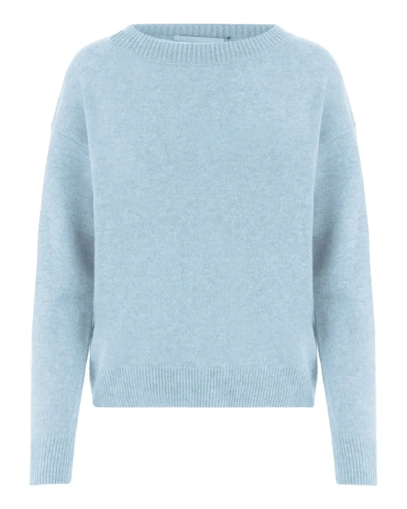 ALLUDE Kaschmirpullover mit geripptem Besatz - Blau Blau