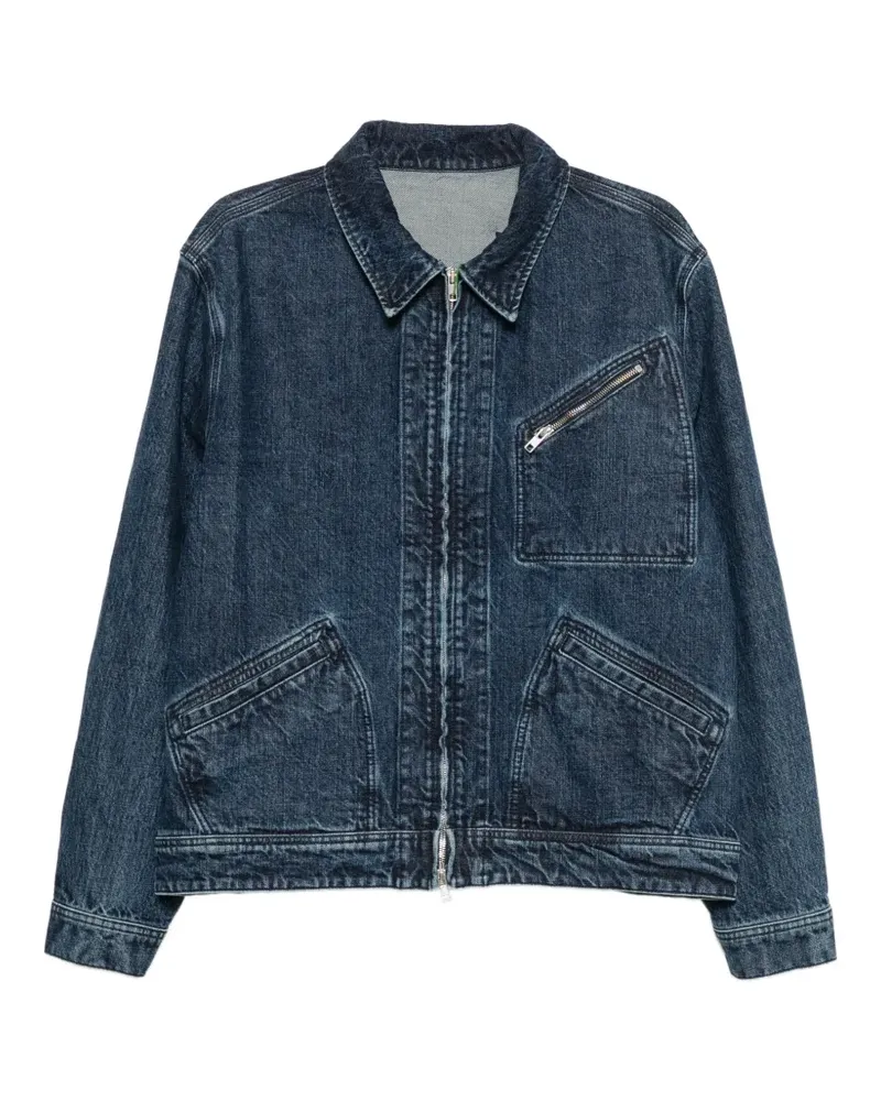 Kenzo Signature Utility logo-embroidered denim jacket - Blau Blau