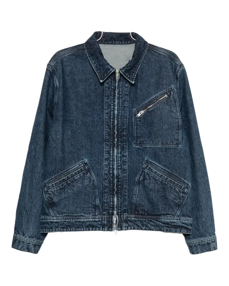 Kenzo Signature Utility logo-embroidered denim jacket - Blau Blau