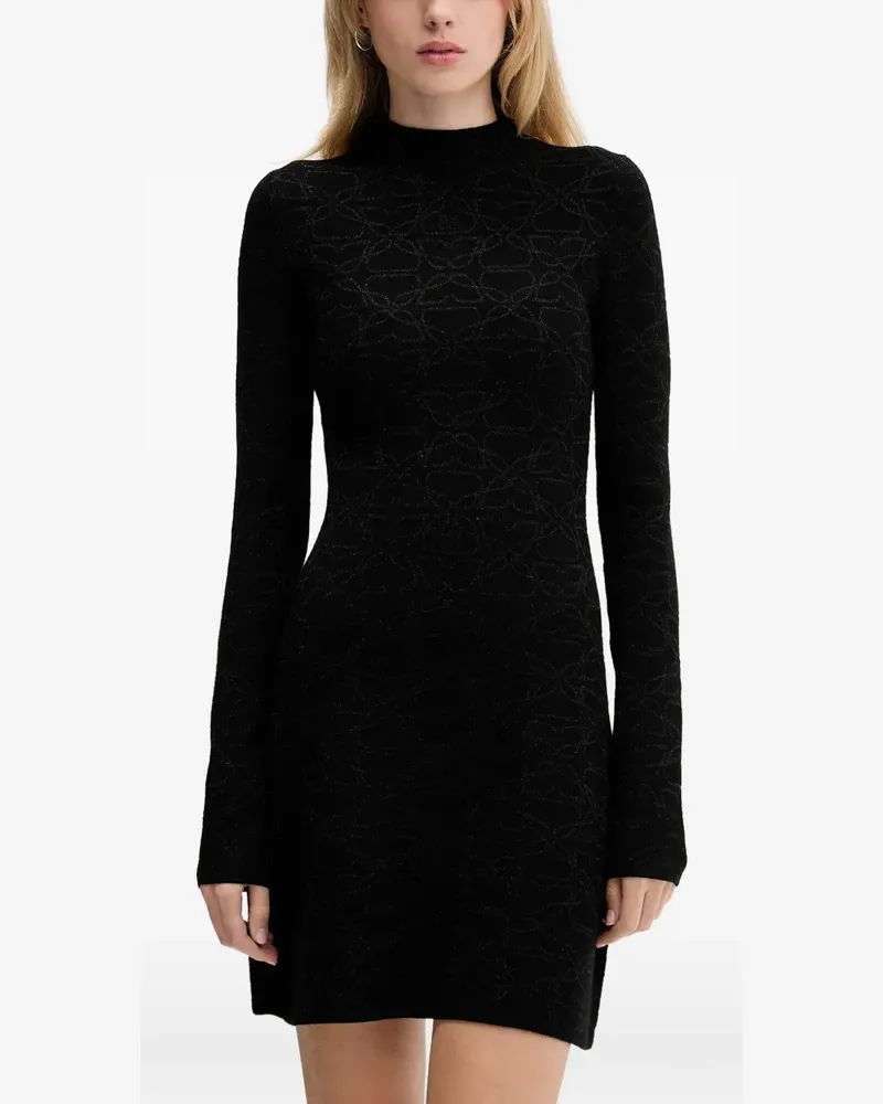 HUGO BOSS geometric-pattern mini dress - Schwarz Schwarz
