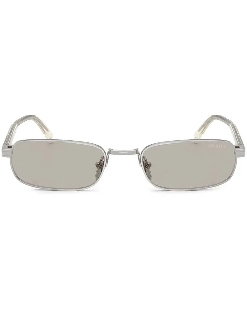 Prada Sonnenbrille mit eckigem Gestell - Silber Silber